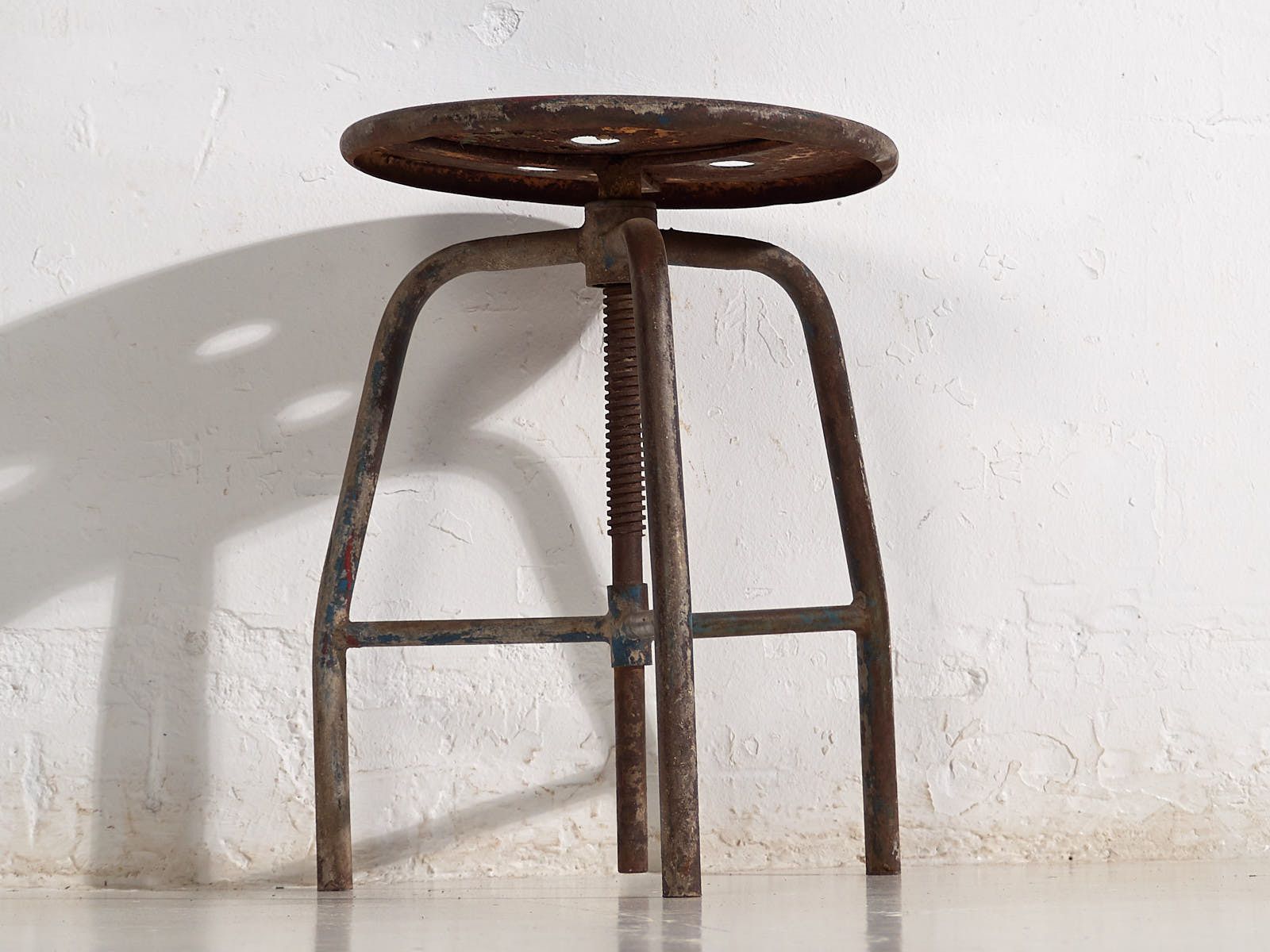 Blue Industrial Style Stool (C.1950) #8 photo furniture