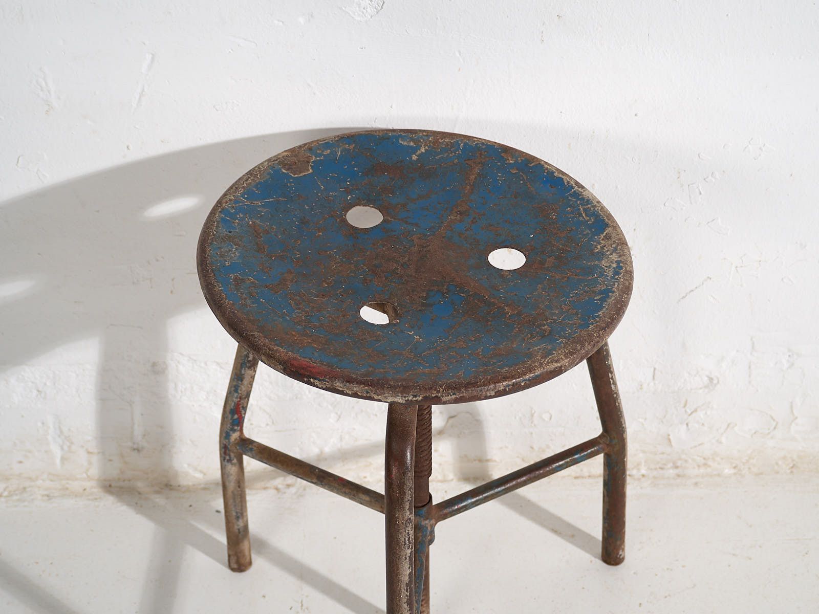Blue Industrial Style Stool (C.1950) #8 photo Furniture