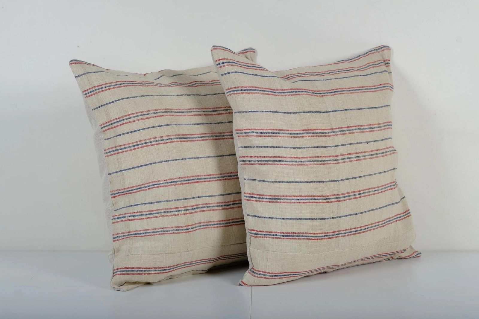 Natural Striped Lumbar Pillow Cover   Set Of Two Durable Linen Fabric photo furniture
