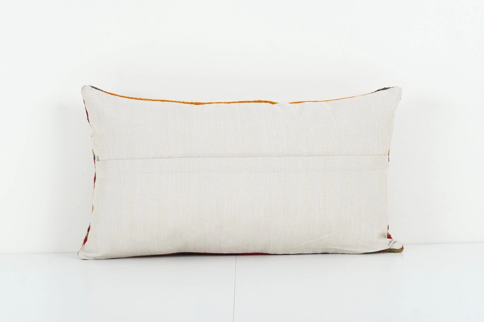 Traditional Turkish Decorative Kilim Pillow, Anatolian Striped Lumbar Kilim Pillow Cover photo Textiles