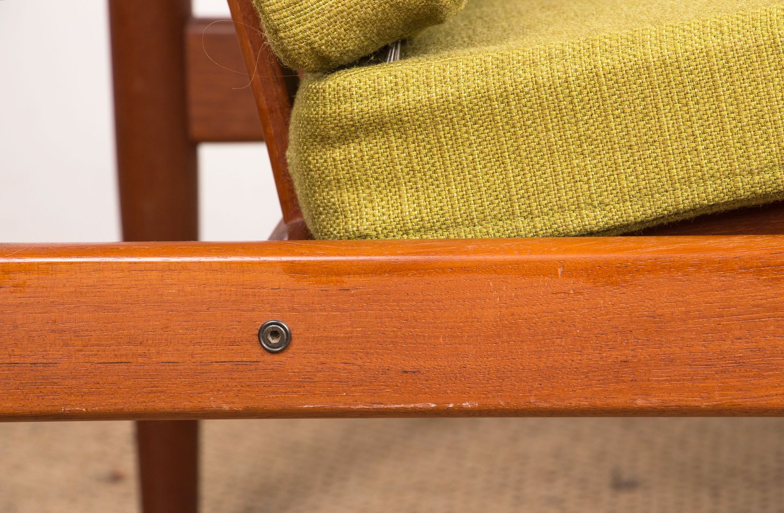 Danish Teak And Fabric Armchair By Børge Jensen & Sønner For Bernstorffsminde Møbelfabrik A/S 1960. photo vinterior