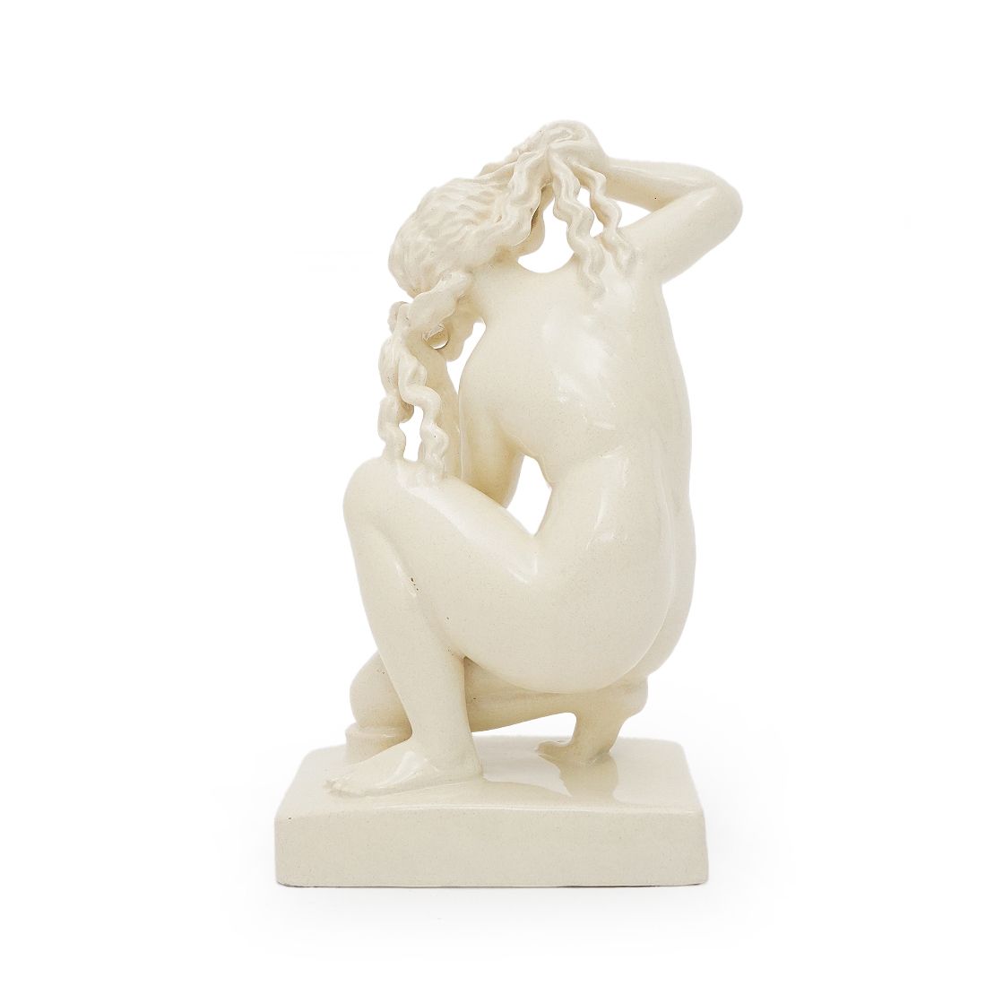 “Venus Of Rhodes” Sculpture In White Enamel Ceramic By Icaro Rodi, 1930s photo for sale