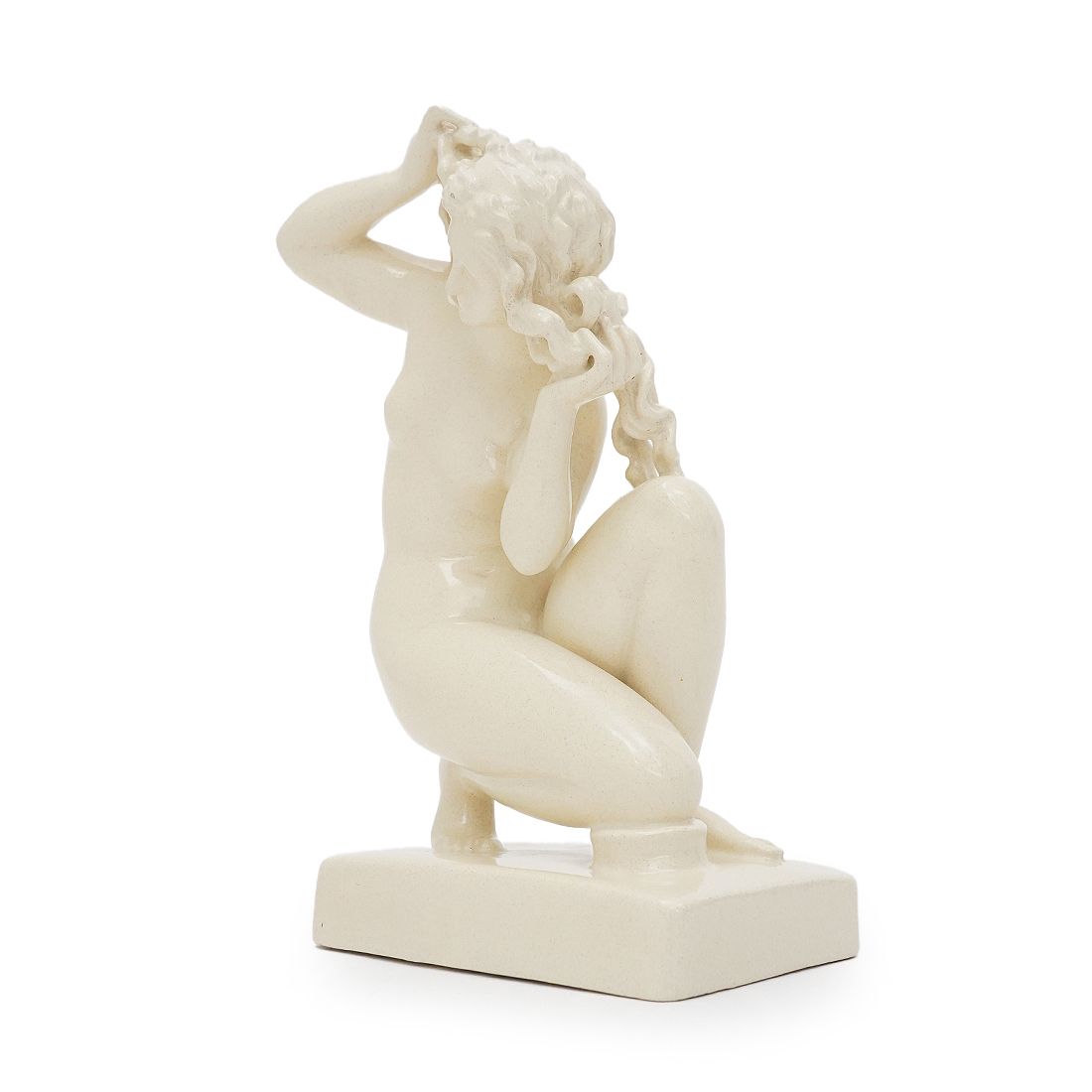 “Venus Of Rhodes” Sculpture In White Enamel Ceramic By Icaro Rodi, 1930s photo furniture