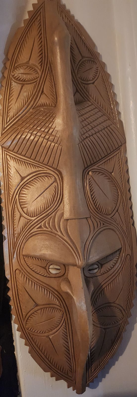 Papua New Guinea Sepik River Carved Wood Wall Mask photo for sale