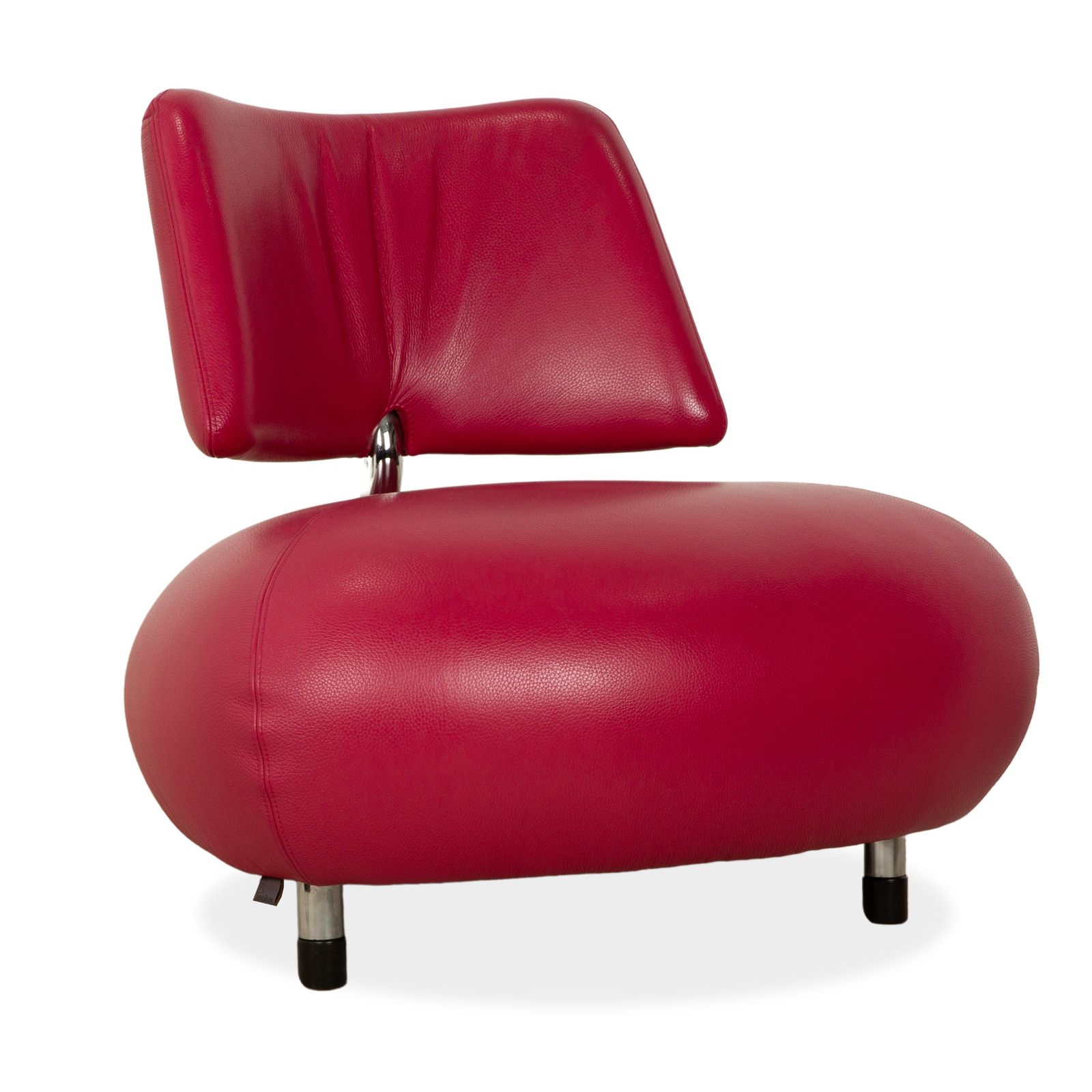 Leolux Pallone Leren Fauteuil Paars Rood Space Age
