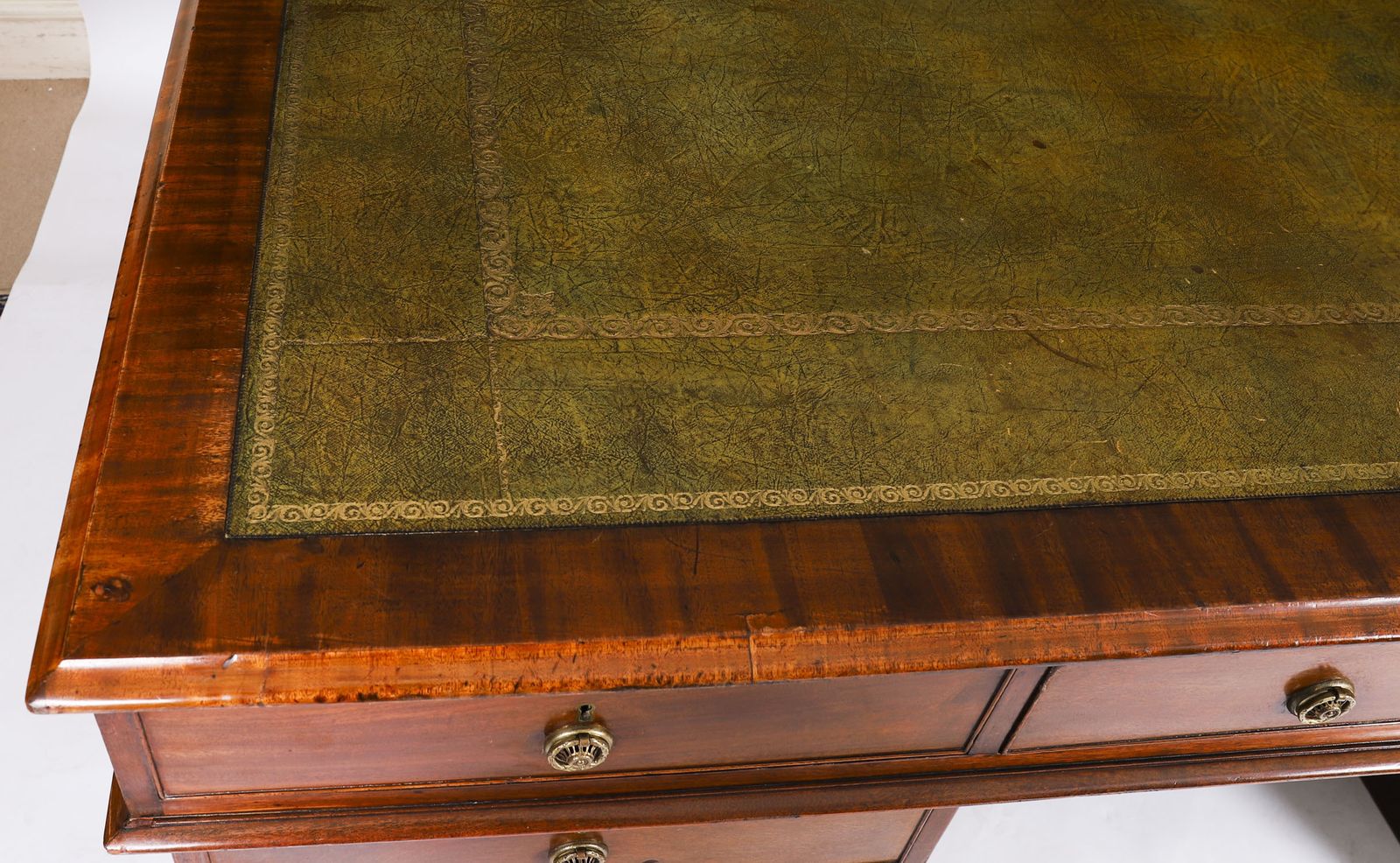 Antique George III Flame Mahogany Partners Pedestal Desk C1790 18th Century photo for sale