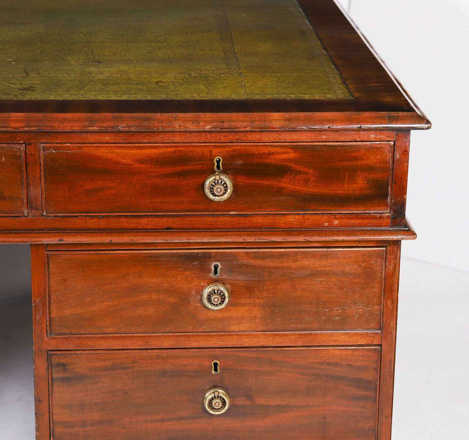 Antique George III Flame Mahogany Partners Pedestal Desk C1790 18th Century photo buy