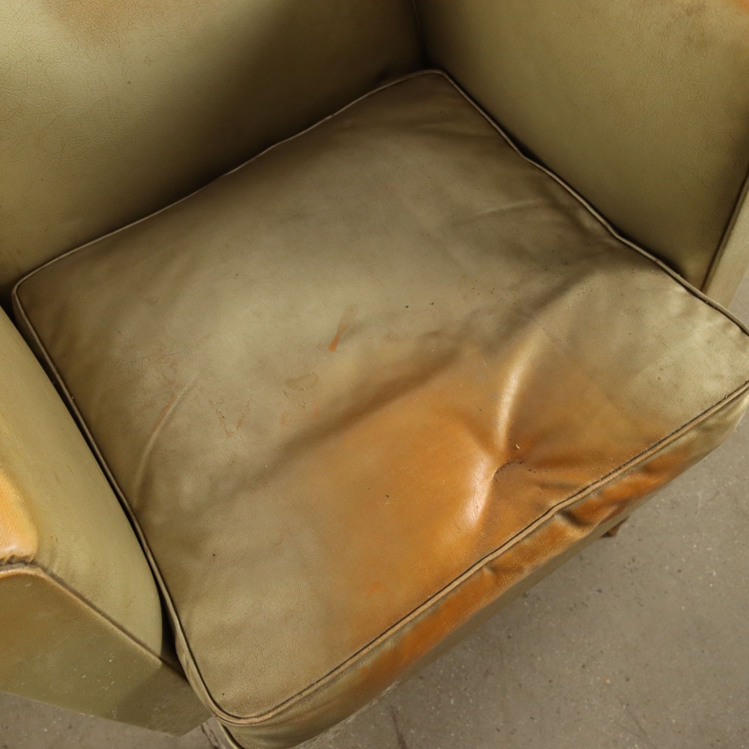 Furniture Vintage 1950s Armchair Wood Leatherette Padding Argentina photo