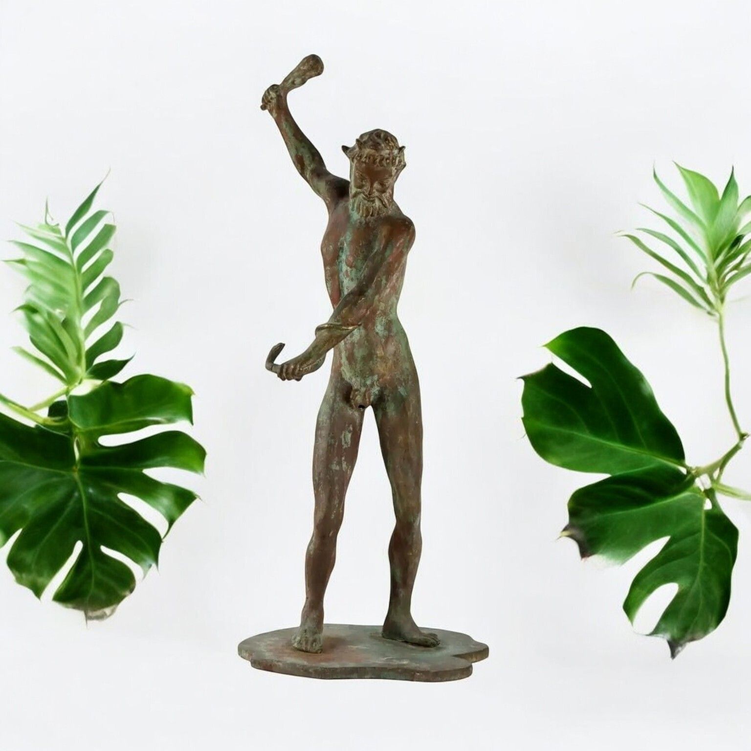Antique Sculpture Mythological Subject Metal Italy XX Century photo furniture
