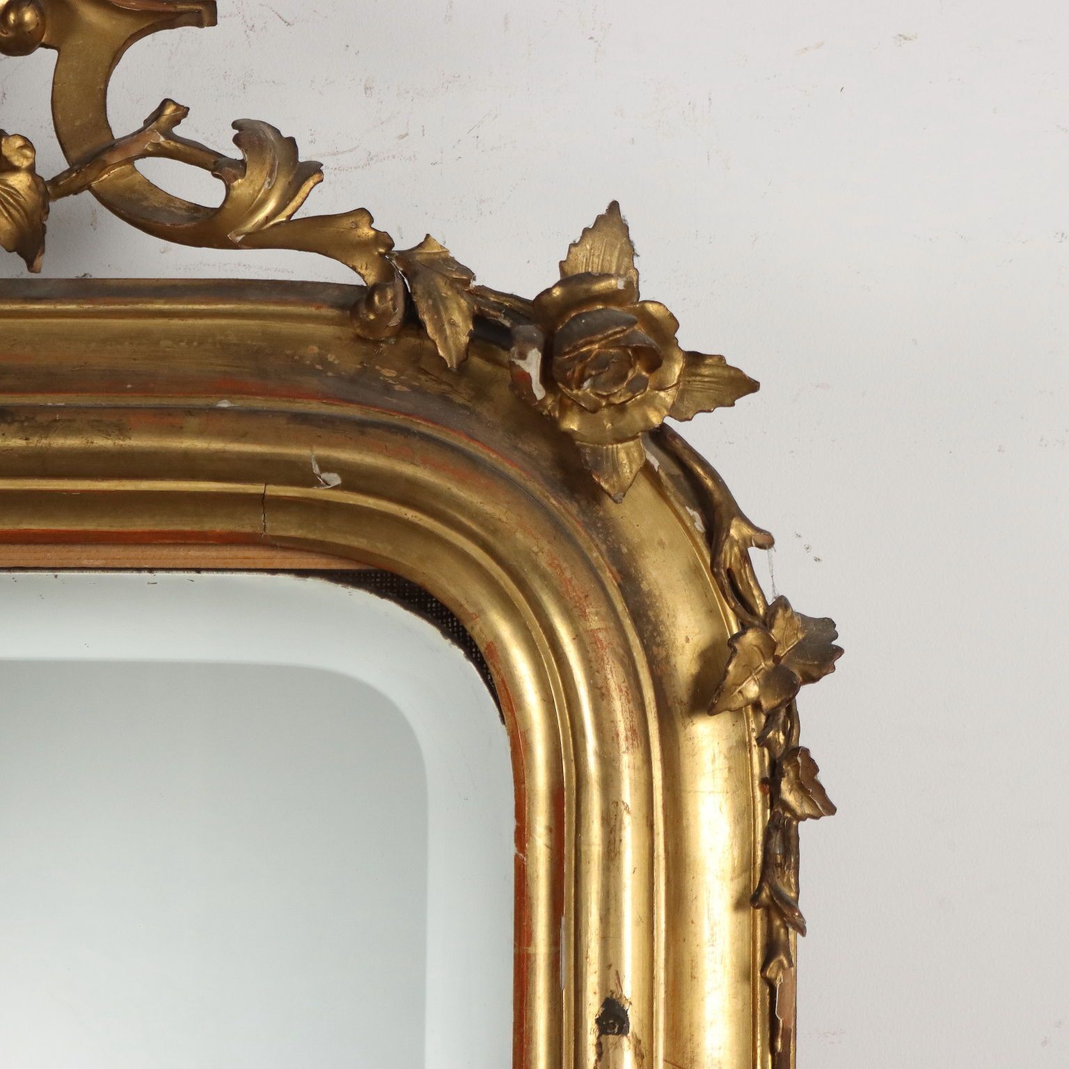 Antique Mirror Gilded Wood Lombardy XIX Century photo 560.0