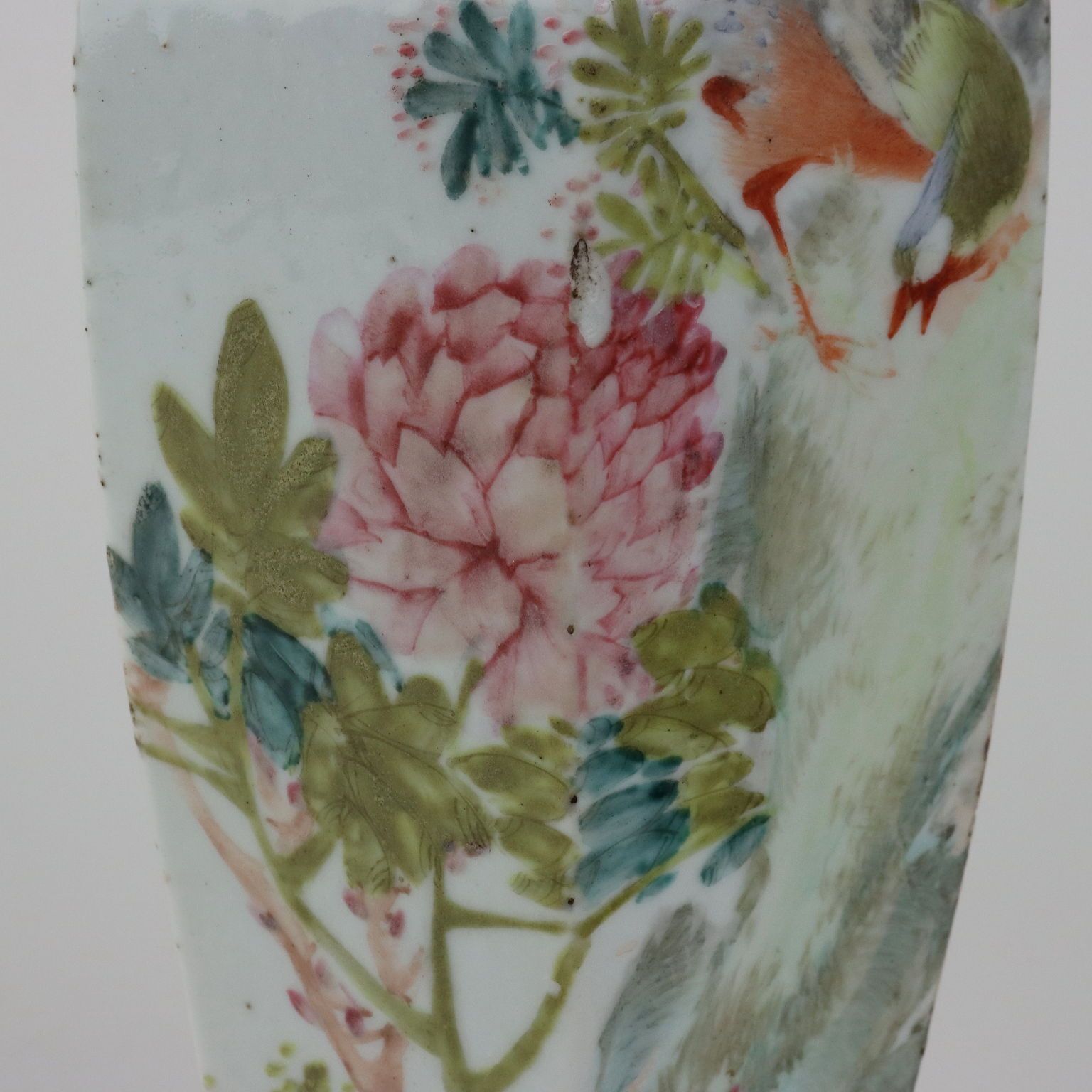 Antique Vase Baluster Shape Enamelled Porcelain China 1910 1920 photo Home Decor