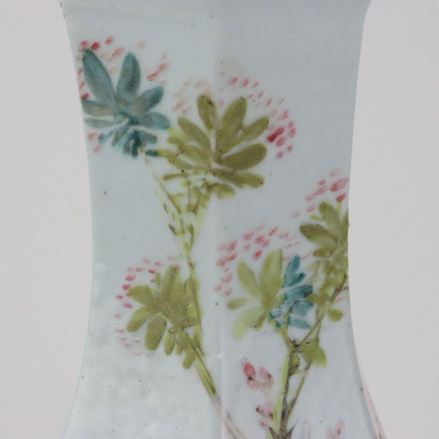 Antique Vase Baluster Shape Enamelled Porcelain China 1910 1920 photo vinterior