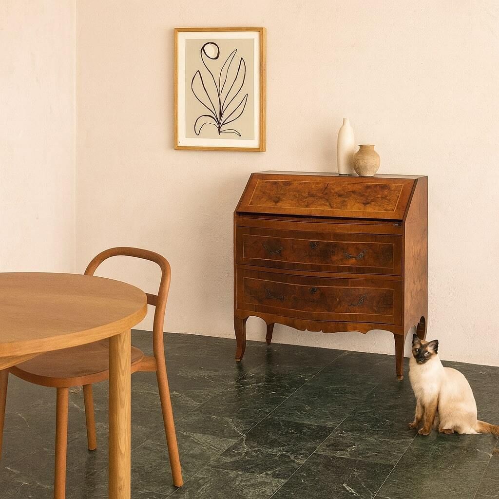 Baroque Flap Cabinet Walnut Poplar XVIII Century photo furniture