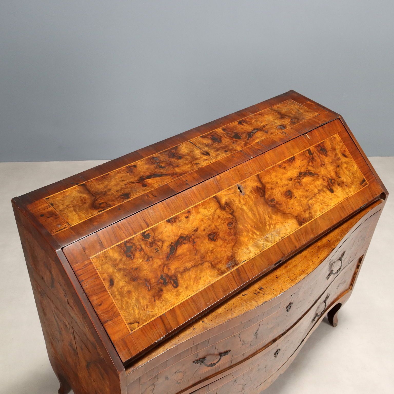 Baroque Flap Cabinet Walnut Poplar XVIII Century photo Furniture