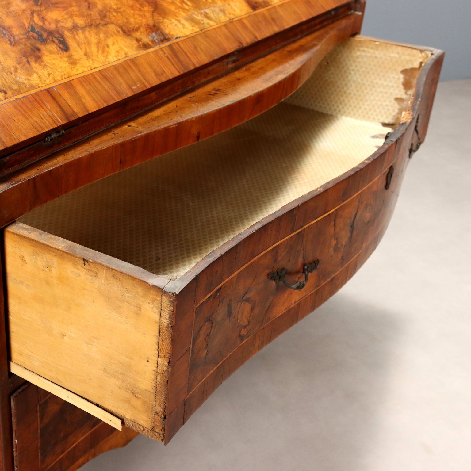 photo furniture Baroque Flap Cabinet Walnut Poplar XVIII Century