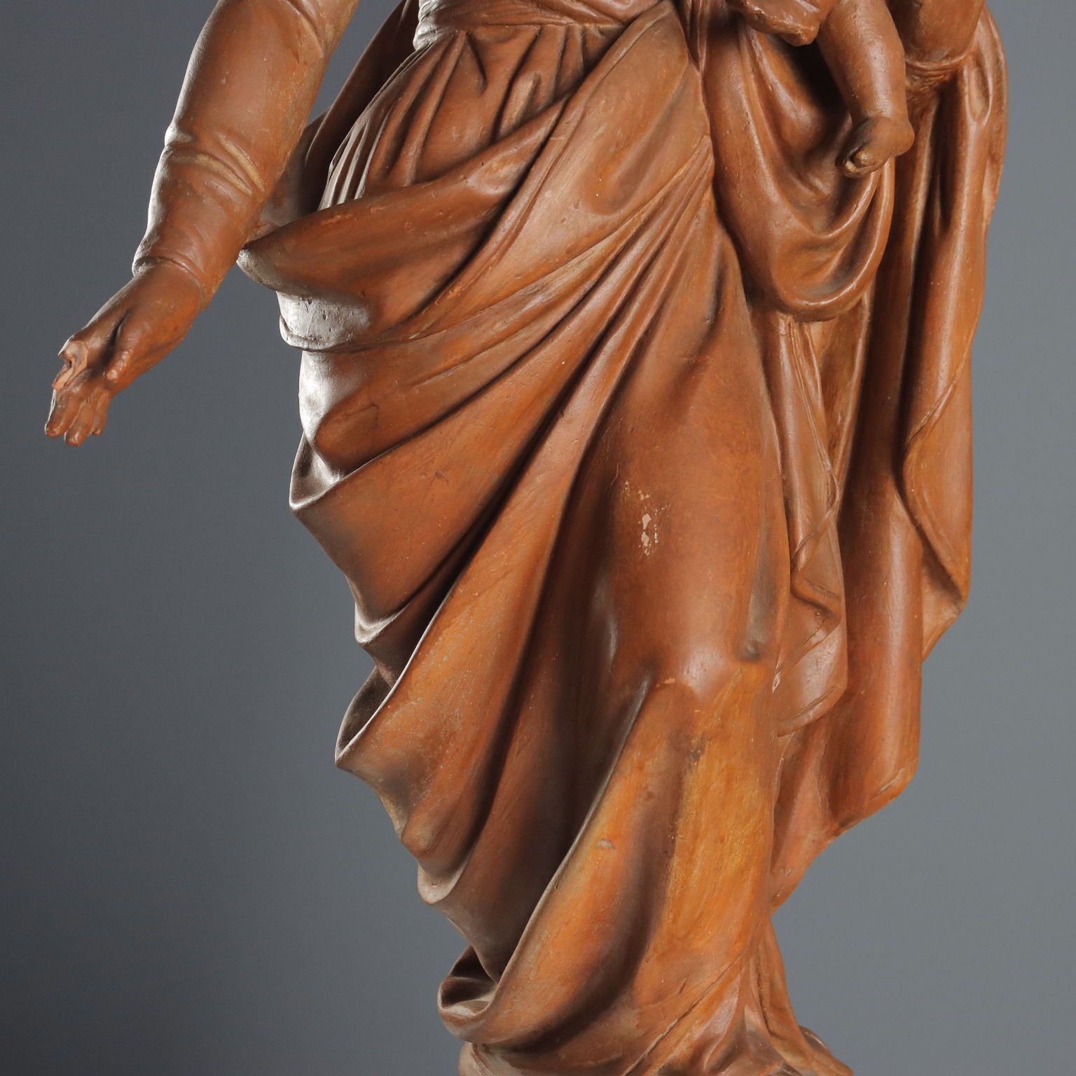 photo furniture Modern Sculpture Virgin Mary With Child Terracotta Italy XX Century