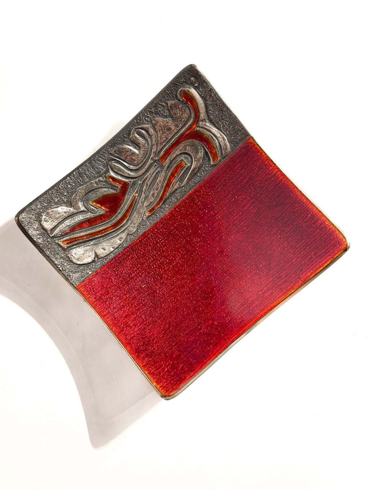 Red Enameled Copper Centerpiece Bowl And Decorations By Studio Del Campo, 1960s photo furniture