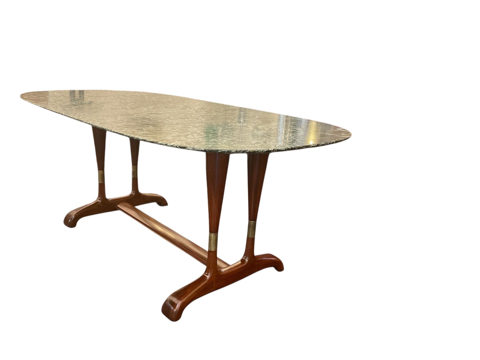 Italian 1935 40 Green Alpi Marble Top Dining Table By Vittorio Dassi
