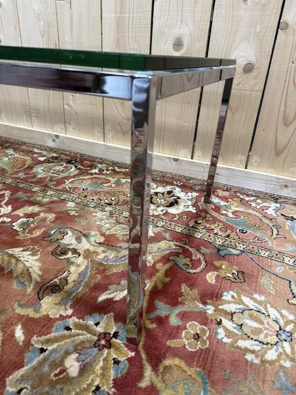 Table Basse En Métal Chromé Et Verre 1970 photo for sale