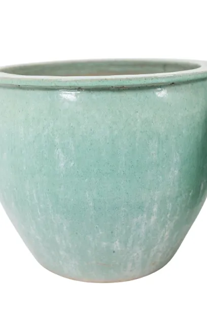 Pair Of Large Glazed Terracotta Planters. 1950s. photo vinterior