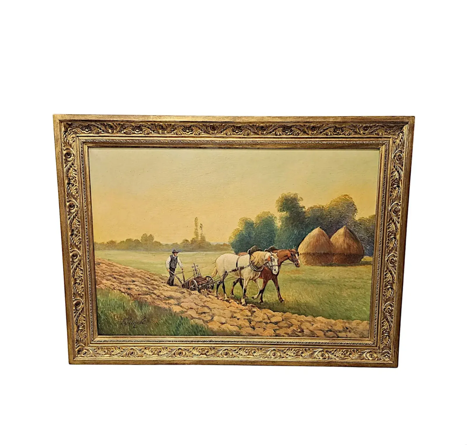 A Very Fine Large Early 20th Century Oil On Canvas Painting