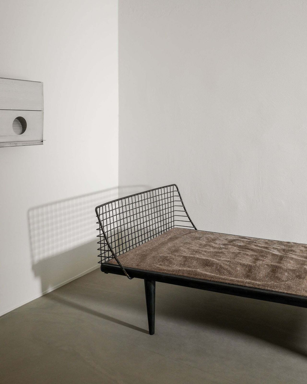 Swedish Mid Century Black Wooden Daybed With Metal Endings By Bengt Ruda For Nordiska Kompaniet, 1950s photo furniture