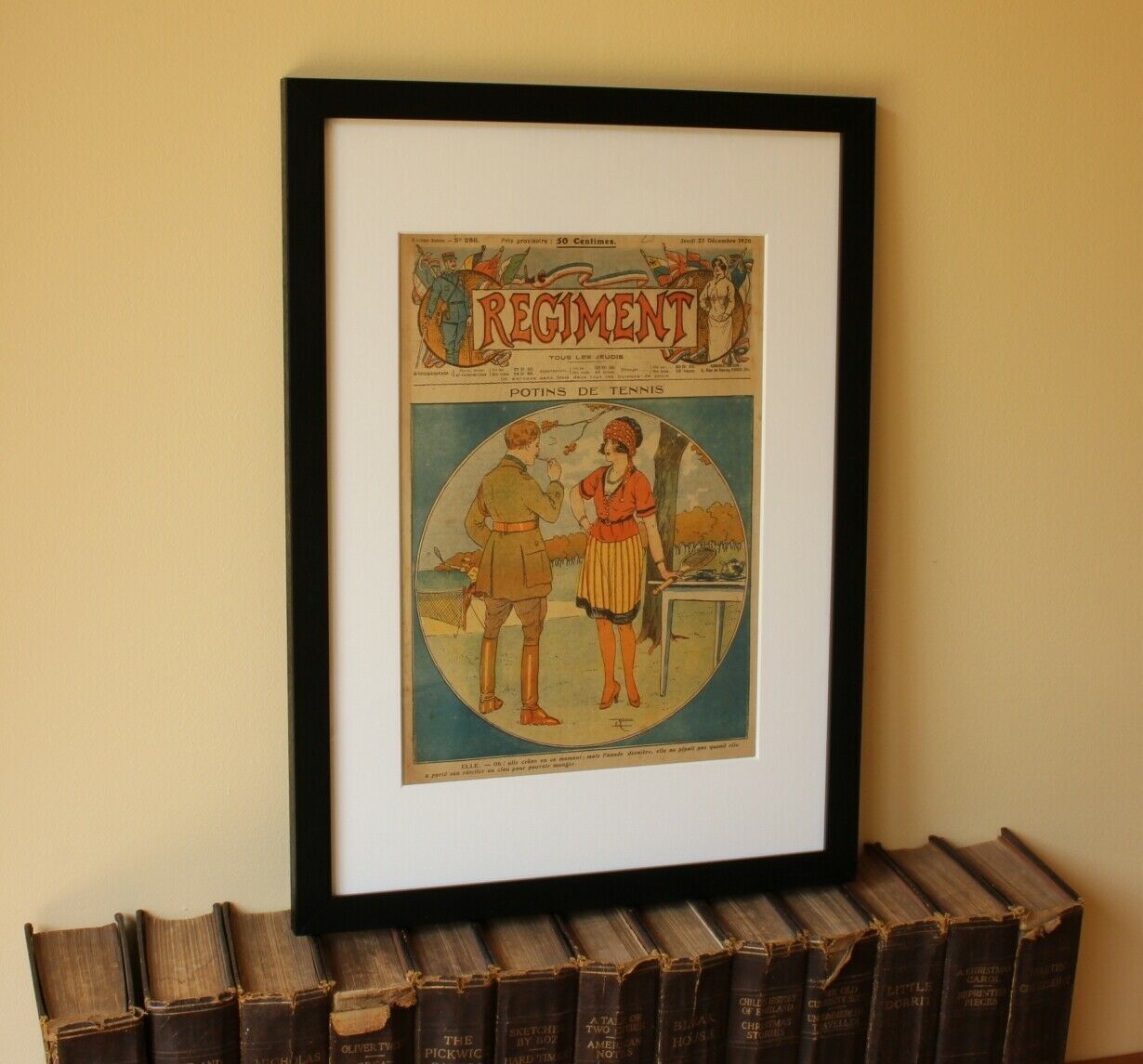 Le Regiment Ww1 French Magazine Potins De Tennis Framed Print. 1920. photo furniture