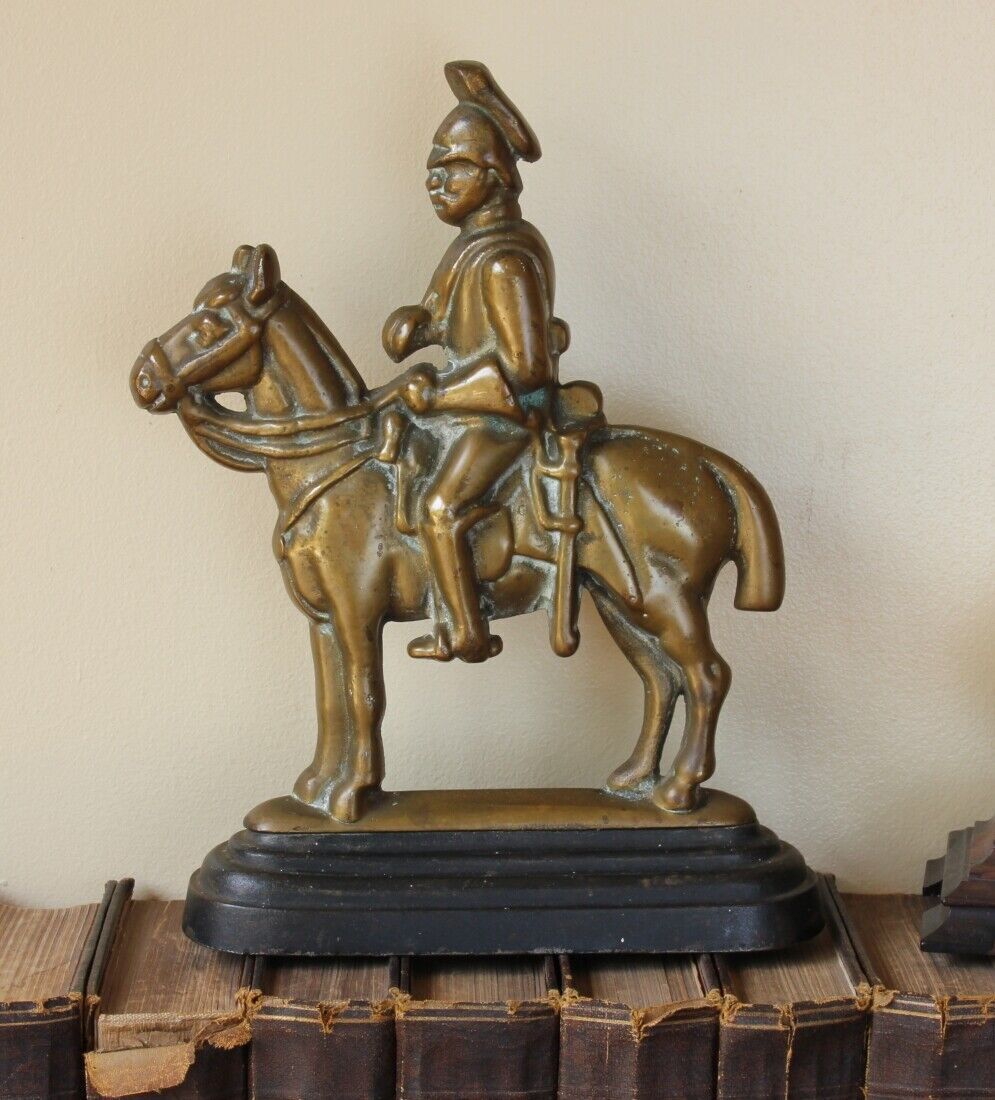 Soldier And Horse Door Stop Porter Brass Doorstop Figure Ornament photo buy