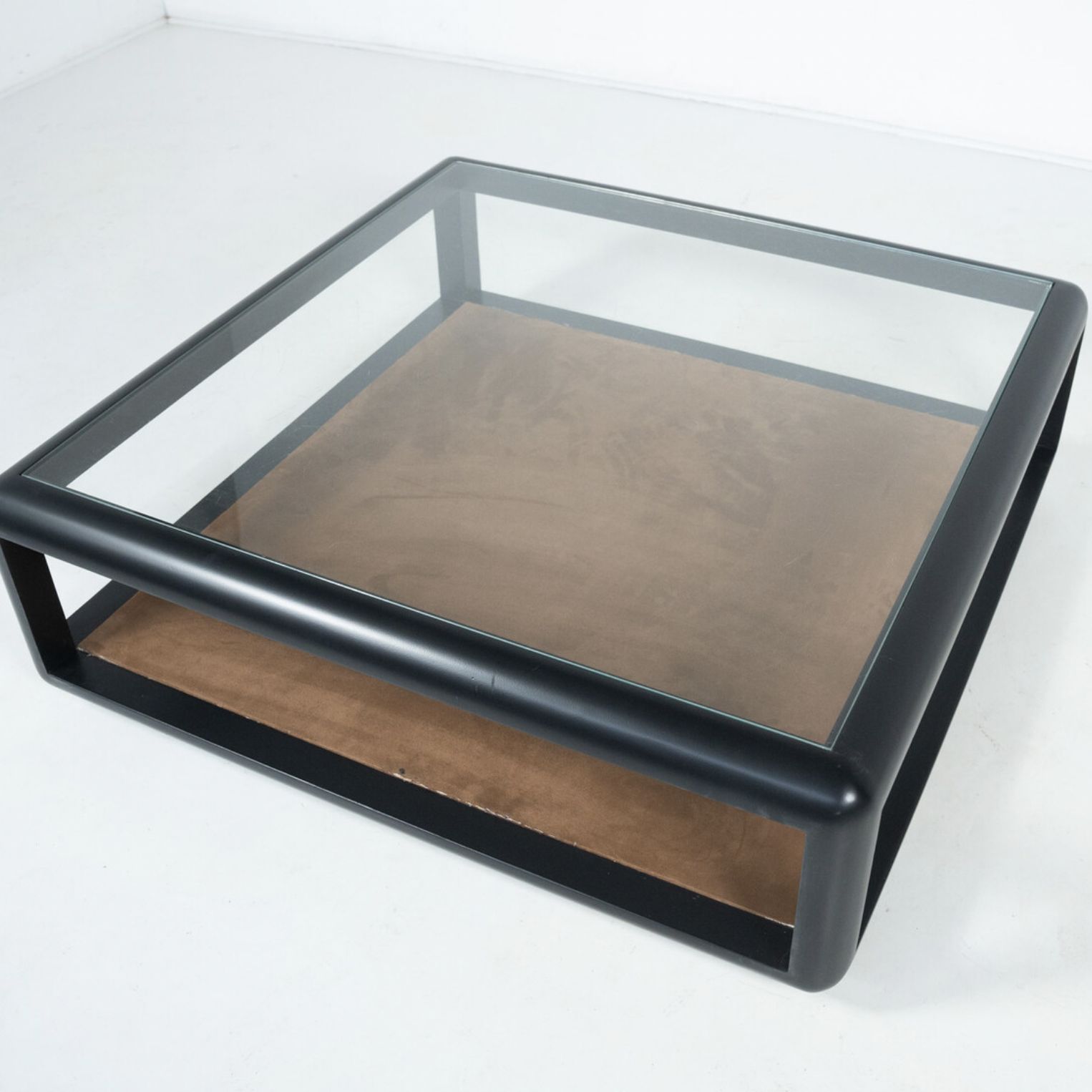photo furniture Mid Century Modern Coffee Table Attributed To Carlo Scarpa, Wood And Glass, Italy