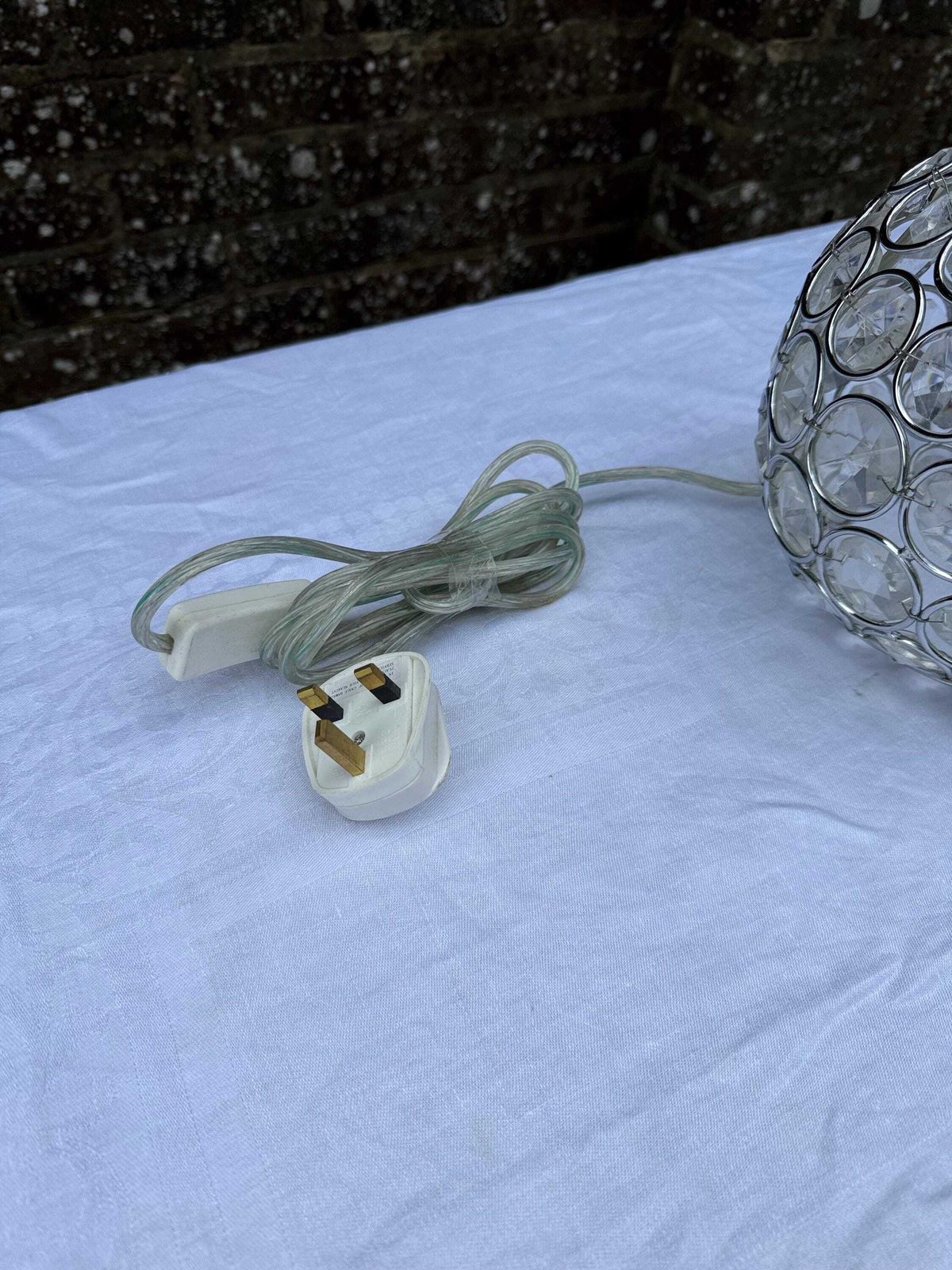 photo for sale Vintage Crystal Globe Lamp, Chrome & Glass Orb Table Lamp With Faceted Crystal Discs, Retro Glam Lighting, Laura Ashley Store Lamp