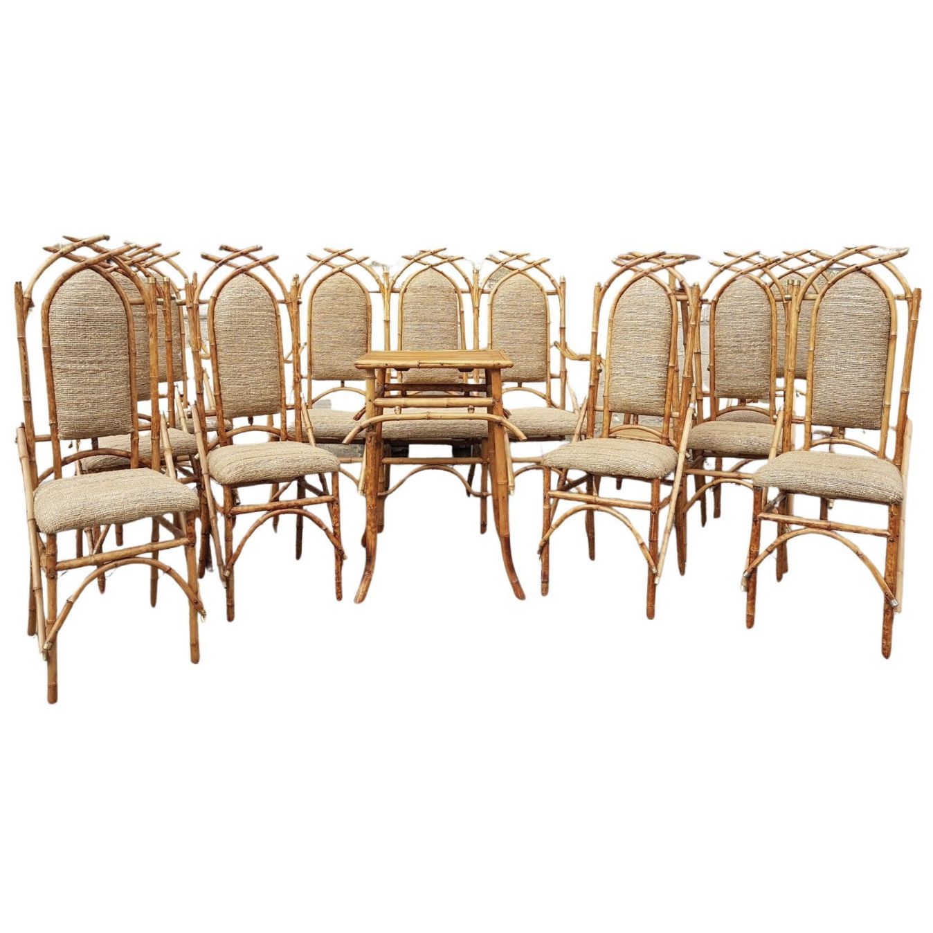 Bamboo Living Room Set By Giusto Puri Purini, 1950s
