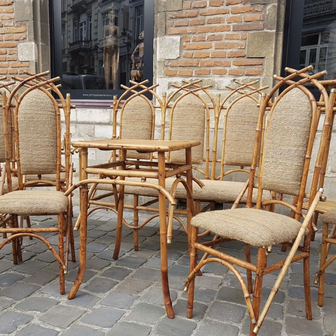 Bamboo Living Room Set By Giusto Puri Purini, 1950s photo furniture