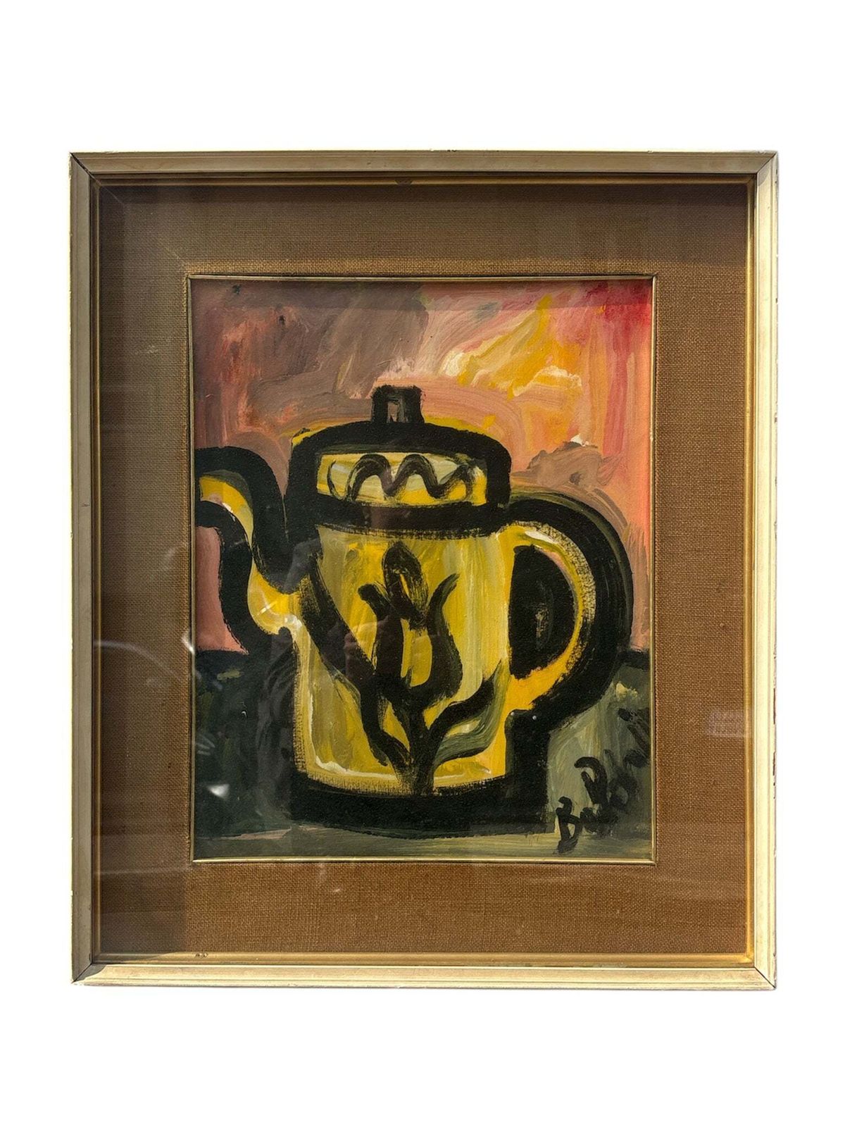 Oil On Canvas Still Life With Coffee Pot By Gustavo Boldrini, 1970s