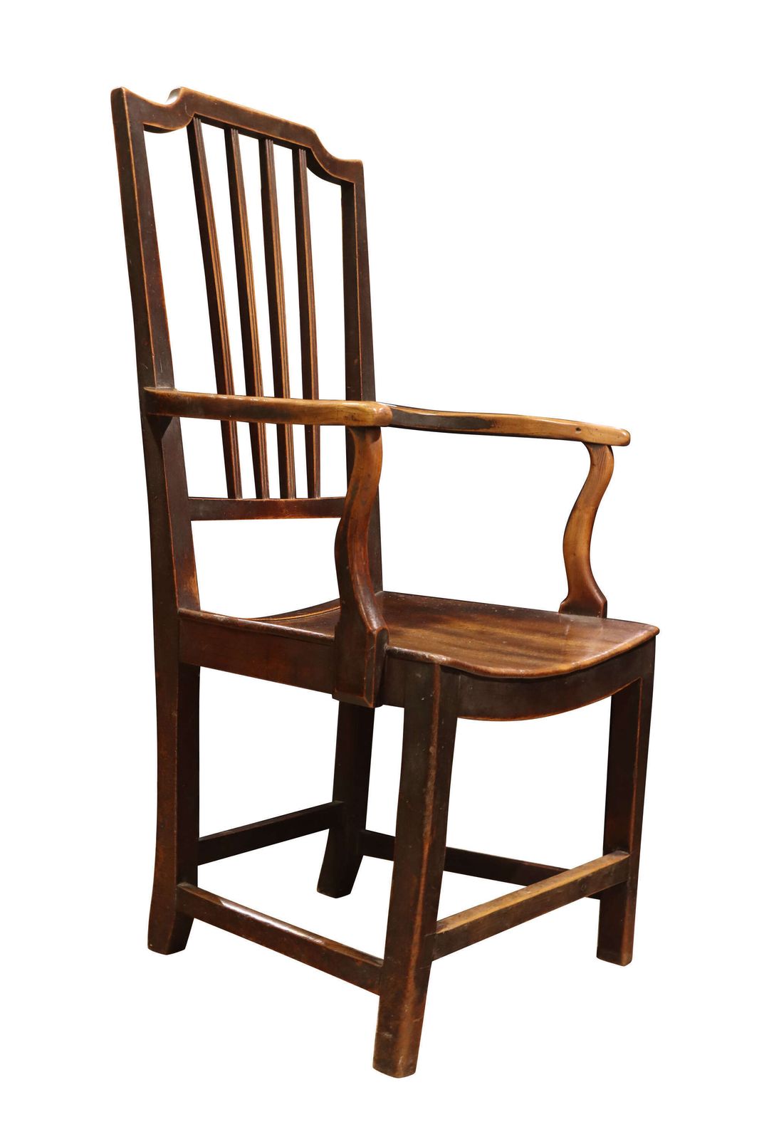 A Vernacular Georgian Elm "Grandfather" Armchair photo for sale