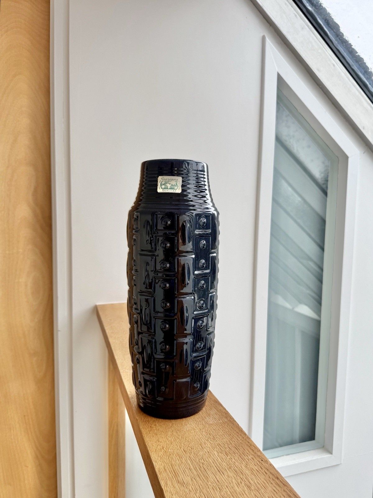 photo furniture Rare West German Carstens Tonnieshof Large Geometric Fat Lava Vase Model E 3 40