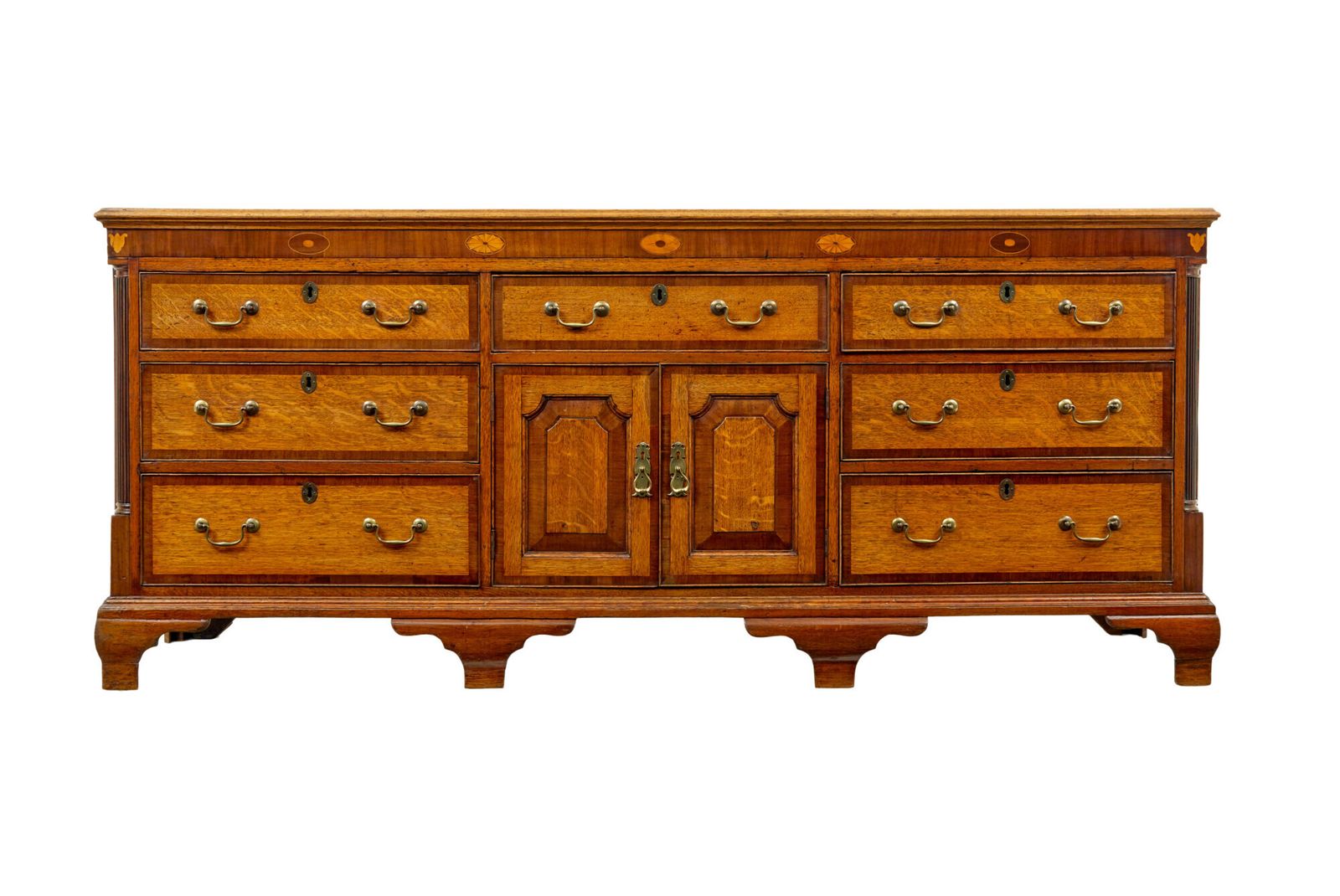 18th Century Inlaid Oak Lancashire Dresser Base photo buy