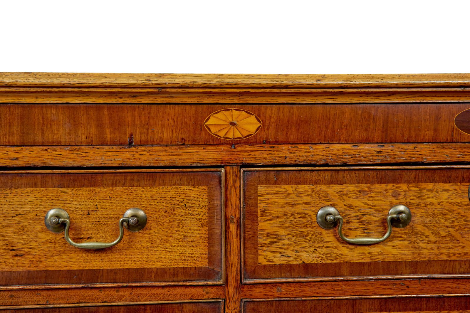Furniture 18th Century Inlaid Oak Lancashire Dresser Base photo
