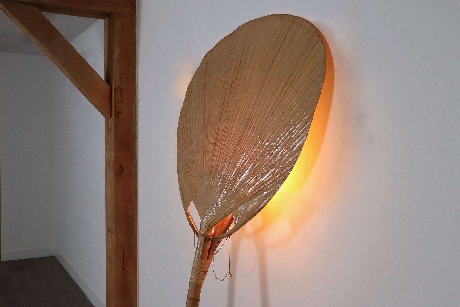 Large Uchiwa Floor Lamp By Ingo Maurer For M Design, Germany 1977 photo 12500.0