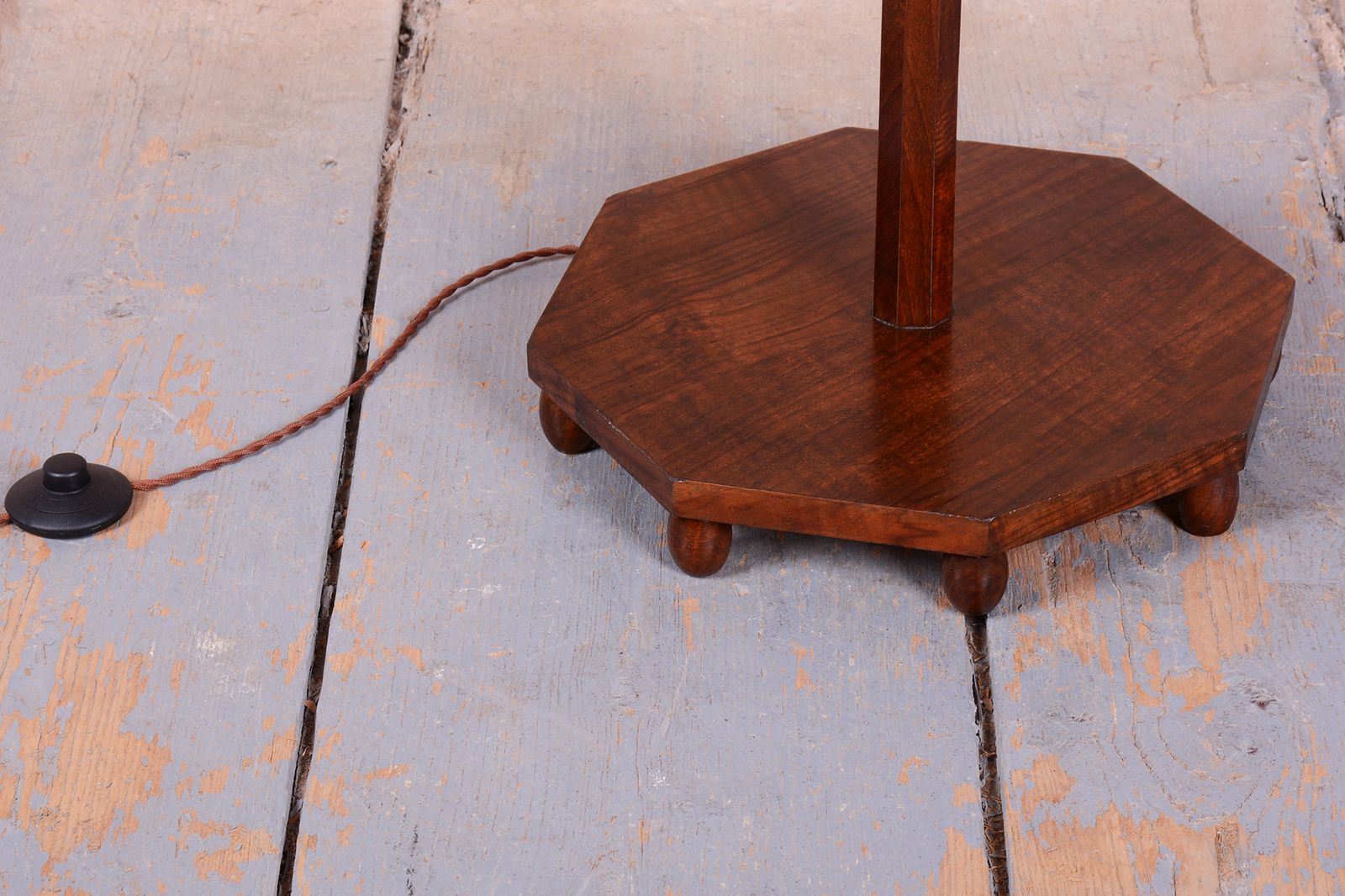 Restored Art Deco Floor Lamp, Walnut, New Electrification, Czech, 1920s photo 1000.0