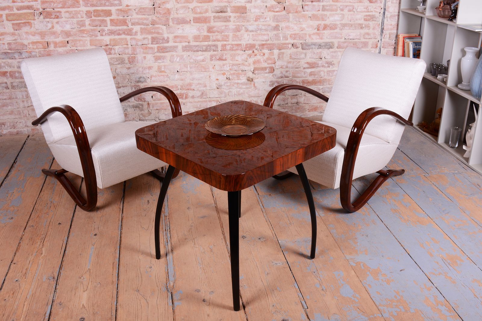 photo vinterior Pair Of Restored Art Deco Armchairs, By J. Halabala, Up Zavody, Czech, 1930s
