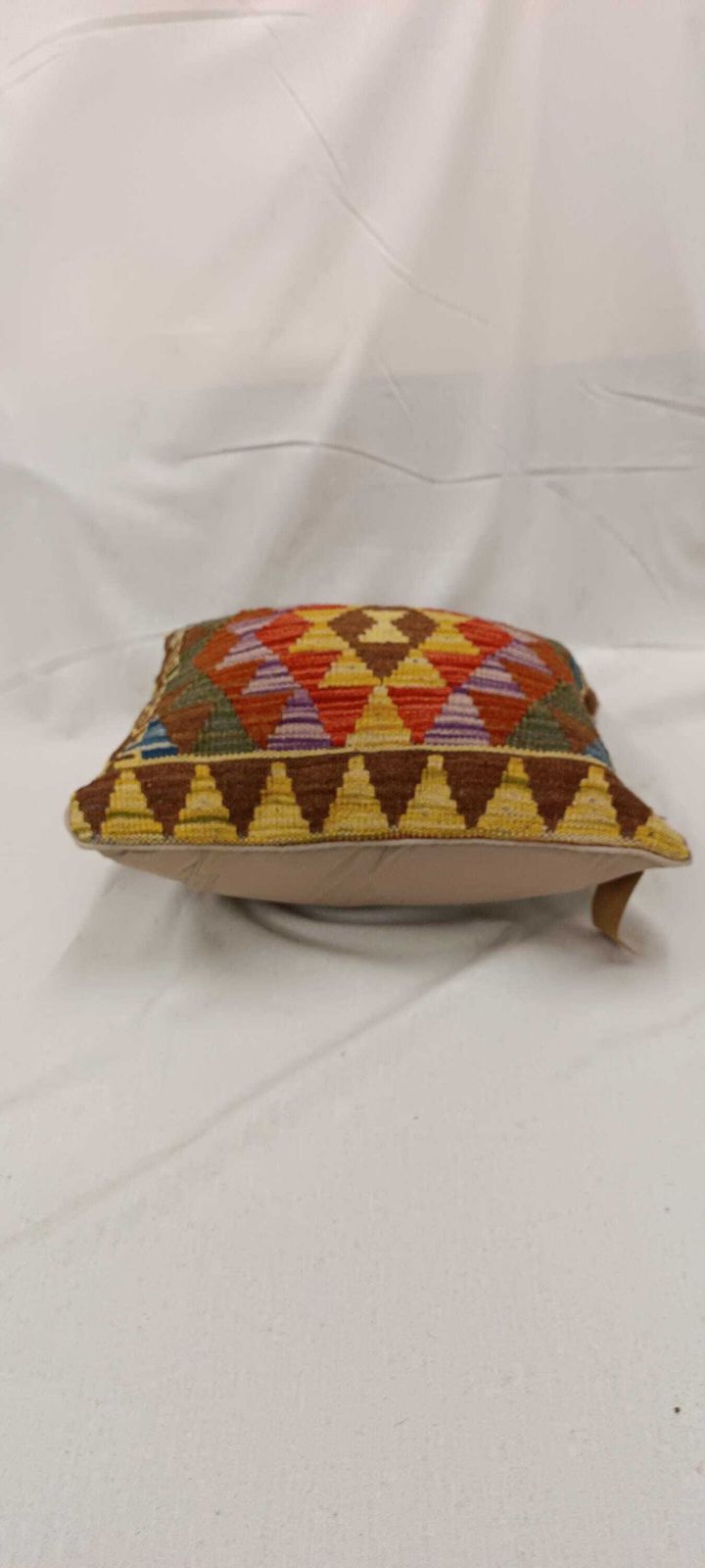 Multicoloured Cushion For Sofa, Handmade Kilim Pillow Cover, Scatter Cushion, Kilim Cushion, Couch Pillow, Decorative Throw Pillow 45x45 Cm photo vinterior
