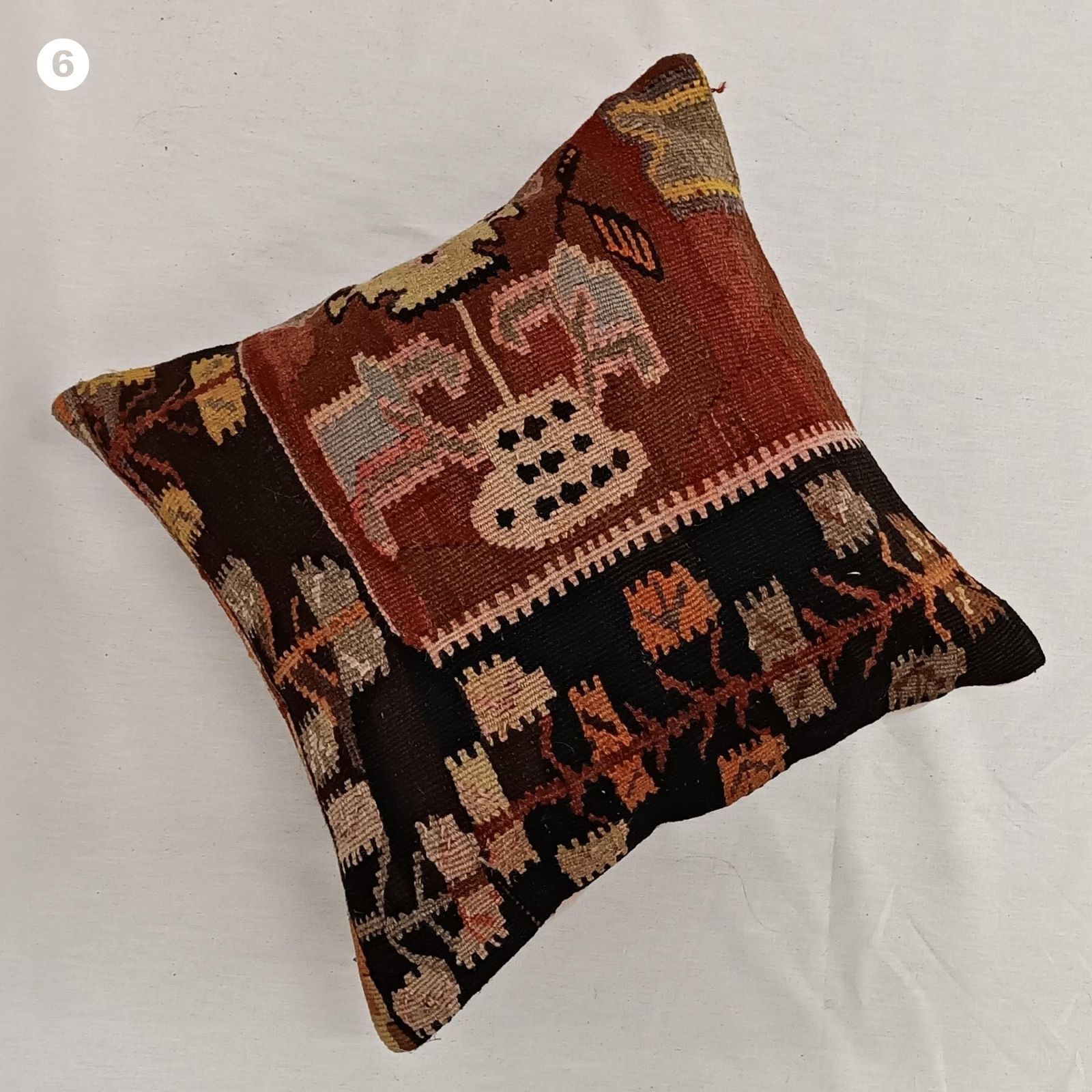 Pillow For Sofa, Vintage Kilim Throw Pillow, 45x45cm Handmade Kilim Cushion, Vintage Kilim Pillow, Brown Cushion, Hand Knotted Pillow photo buy