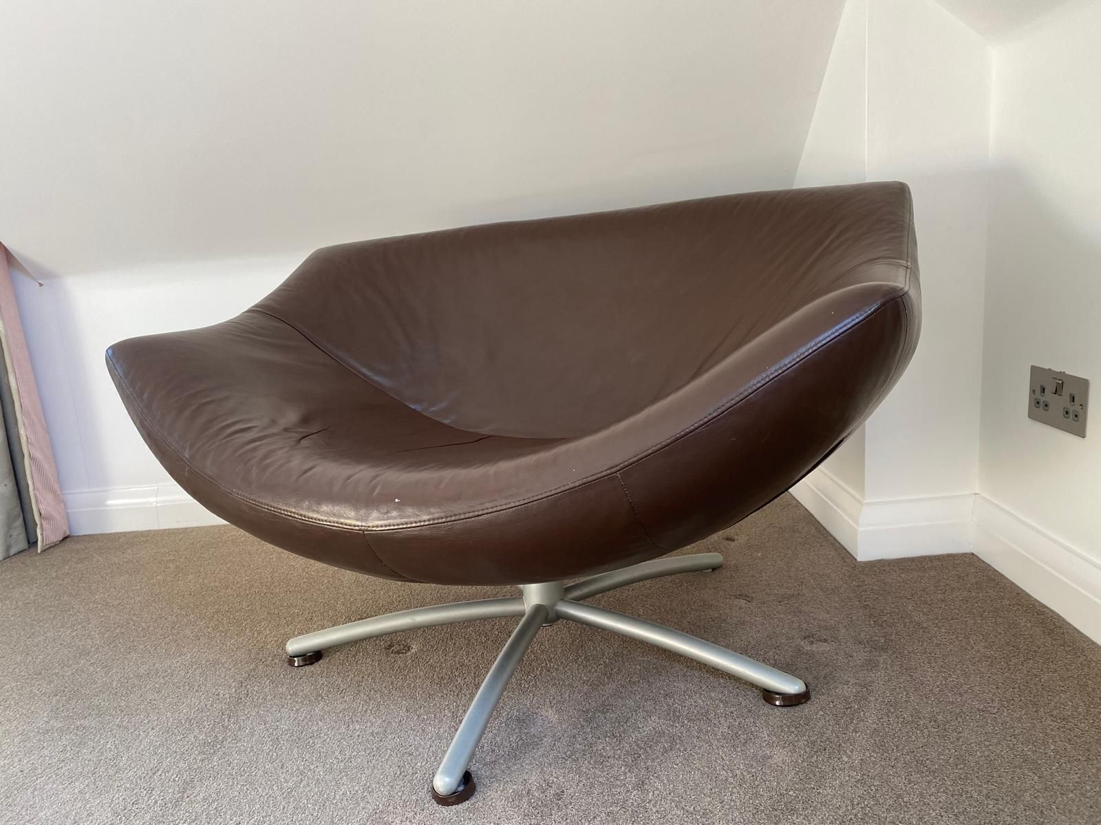 Furniture Gerard Van Den Berg “Gigi” Leather Swivel Chair From Heals. photo
