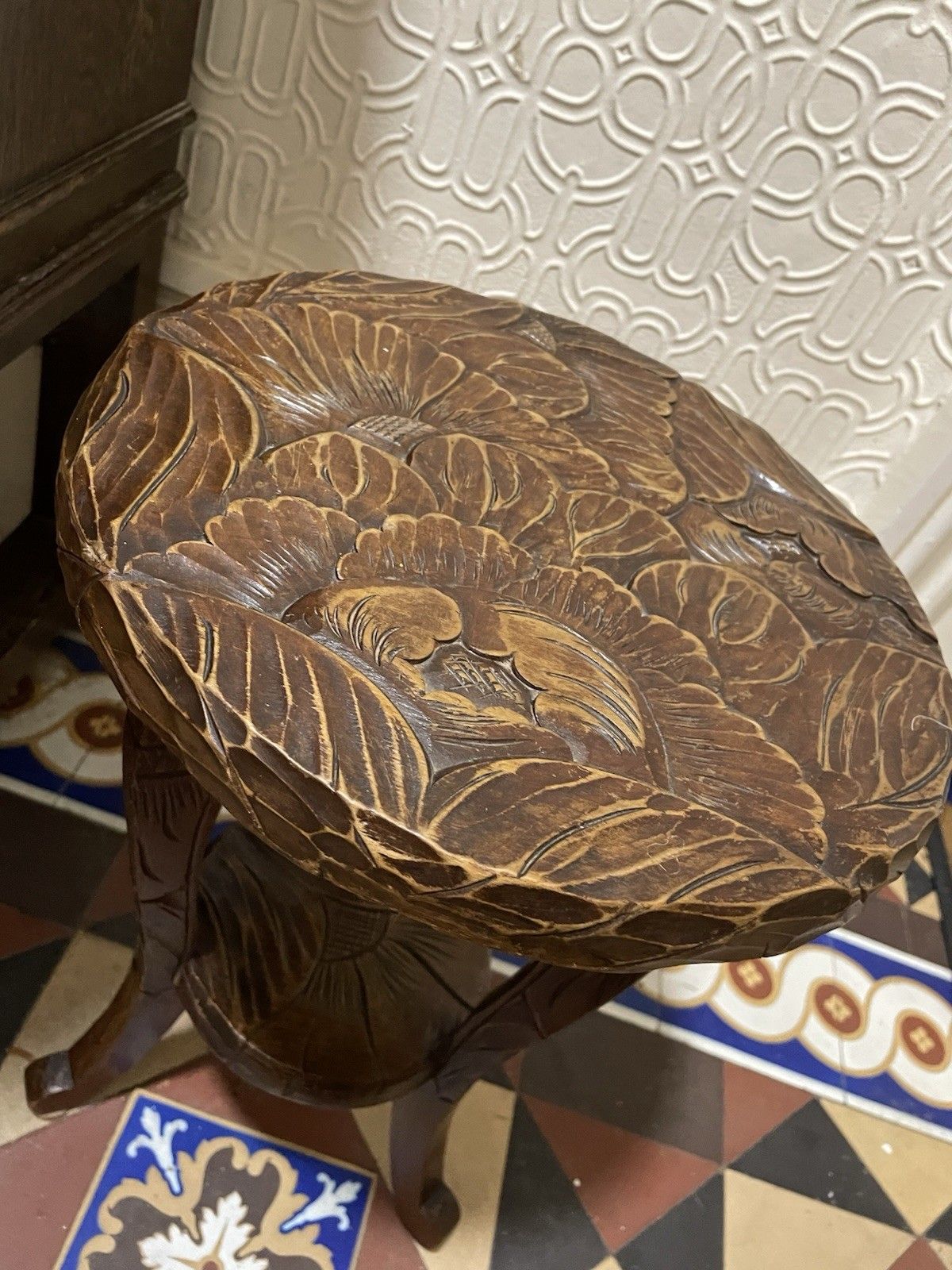 Antique Liberty London Carved Jardiniere Japanese Art Nouveau 1905 Plant Table photo vinterior