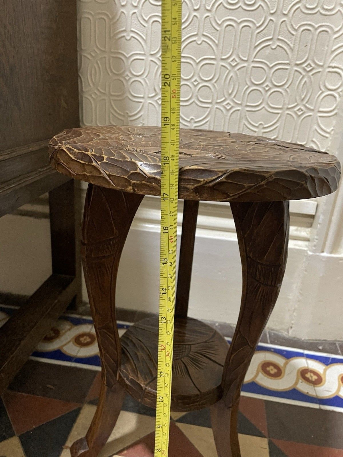 photo for sale Antique Liberty London Carved Jardiniere Japanese Art Nouveau 1905 Plant Table