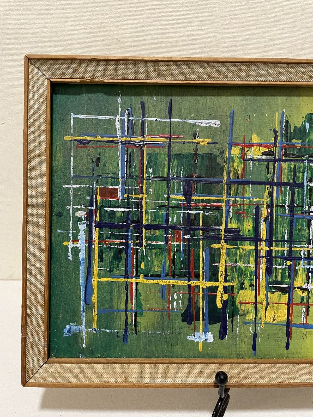 photo vinterior Original Abstract Mid Century Modernist Style Panorama Oil On Board Painting