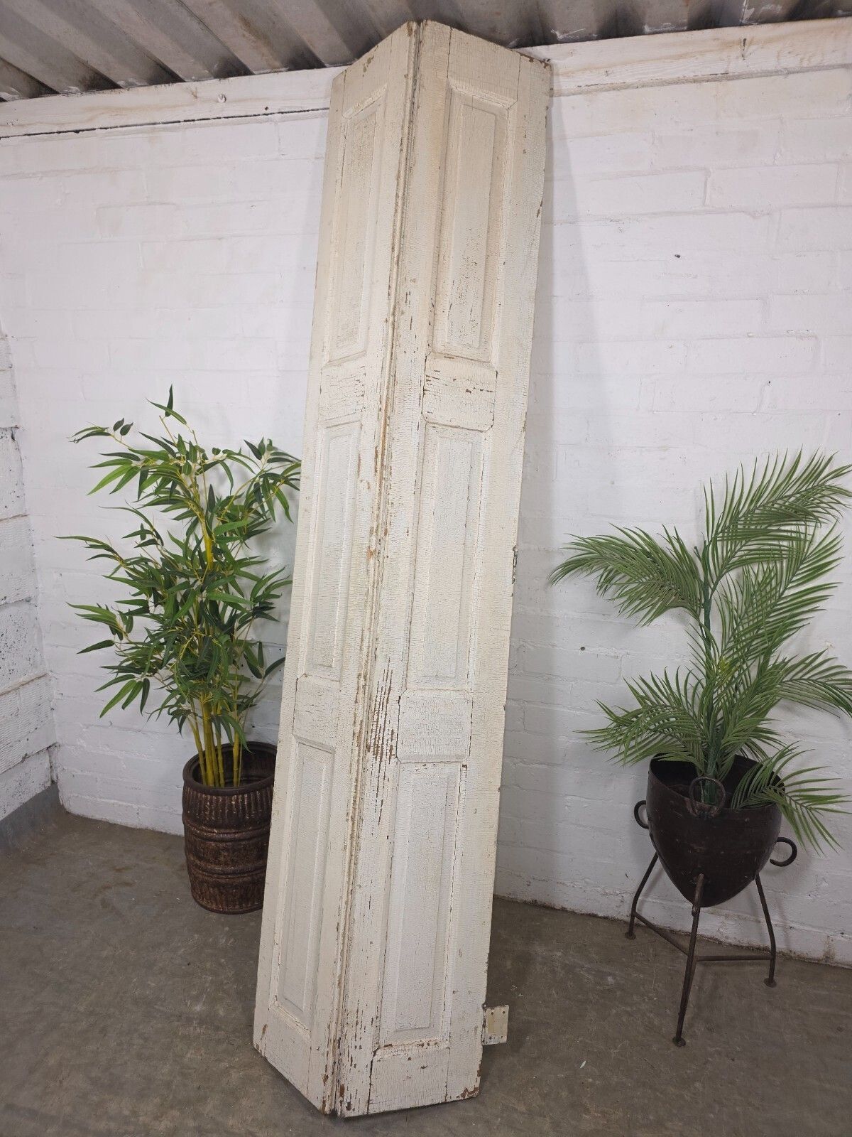 Vintage French Wooden Pine Bi Folding Window Door Shutters Screen Room Divider photo Home Fixtures
