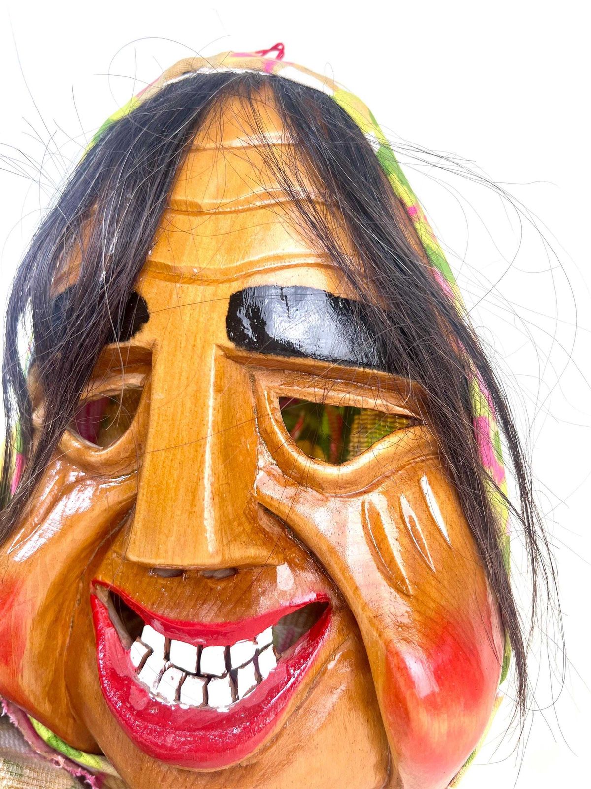 Traditional Flums Carnival Mask: Swiss Wood Wall Decor, 1987 photo 154.0