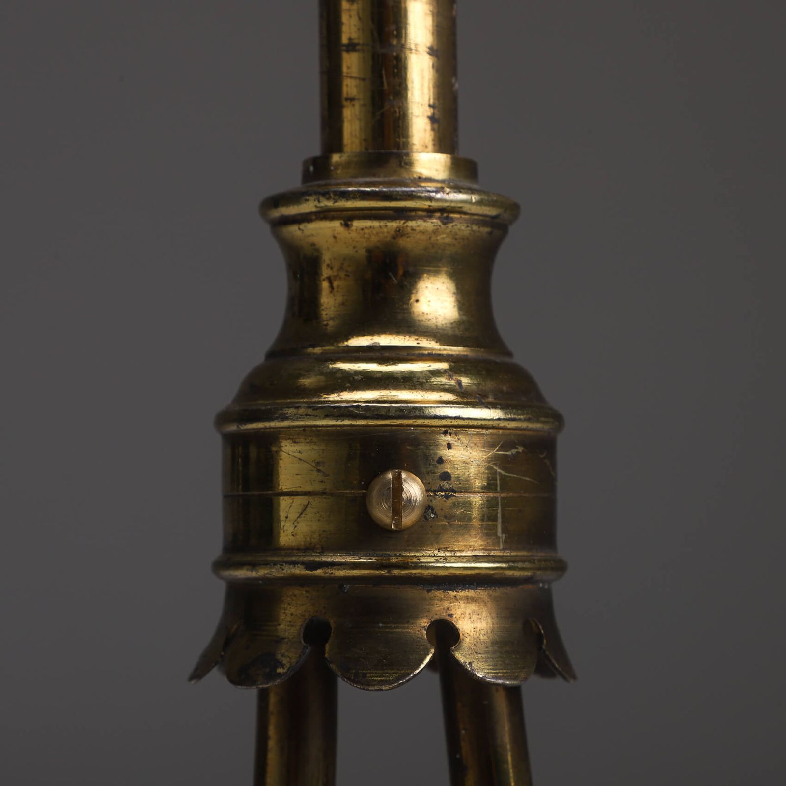 Elegant Brass Two Arm Holophane Electrolier photo buy