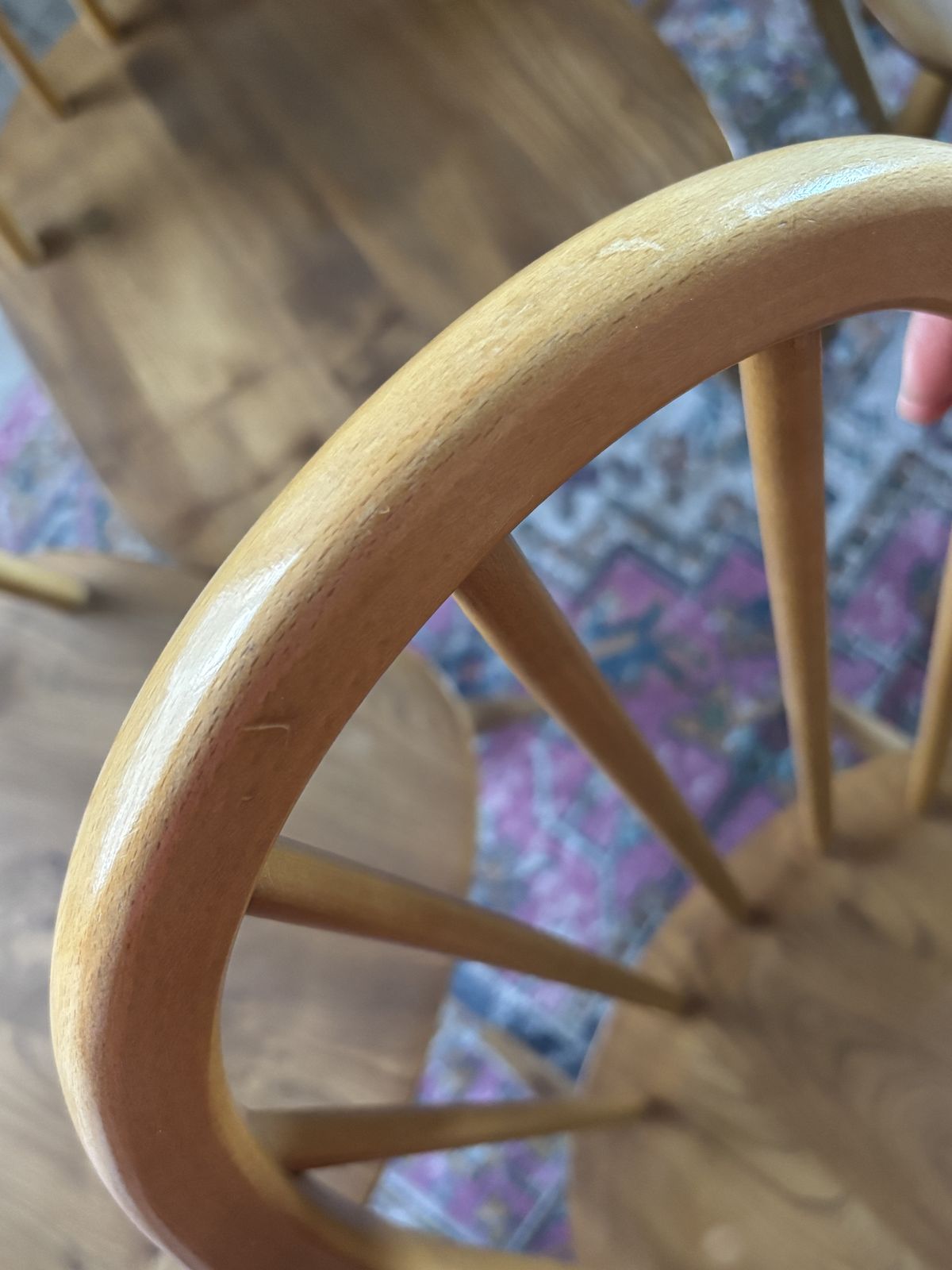 Set Of Six Ercol Windsor Quaker Back Dining Chairs photo Furniture